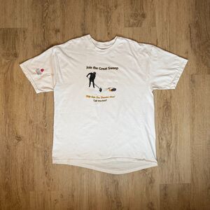 Vintage Hanes Great Sweep DPW Mascot T-Shirt White XL 1997 Street Cleaning Event